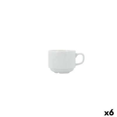 Theeglas en koffieglas Bidasoa Serenity Hydrozero Wit Keramisch 200 ml (6 Stuks)
