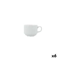 Theeglas en koffieglas Bidasoa Serenity Hydrozero Wit Keramisch 200 ml (6 Stuks)