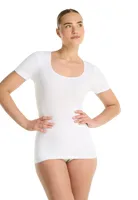 Basics dames T-shirt - 32288 - Vrouwen ondershirt met korte mouwen - Biologisch katoen - Diepe ronde hals - S - Wit - S - S - S - S - S - S -
