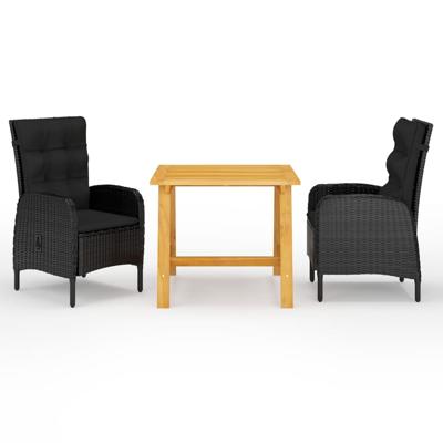 3-delige Tuinset zwart