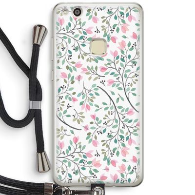 Sierlijke bloemen: Huawei Ascend P10 Lite Transparant Hoesje met koord