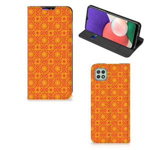 Samsung Galaxy A22 5G Hoesje met Magneet Batik Oranje