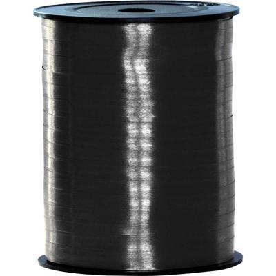 Sierlint of cadeaulint - zwart - dun - 500 meter x 0.5 cm - Feestartikelen en versiering