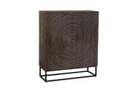 Massief houten dressoir ZEN CIRCLES 120cm donkerbruin mangohout 3D design - 44579 - thumbnail