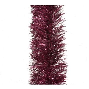 1x stuks kerstboom slingers/lametta guirlandes framboos roze (magnolia) 270 x 10 cm   -