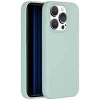 Accezz Liquid Silicone Backcover iPhone 15 Pro Telefoonhoesje Blauw - thumbnail