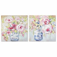 Schilderij DKD Home Decor 80 x 3 x 80 cm Vaas Traditioneel (2 Stuks)