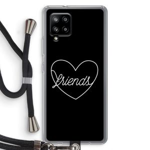 Friends heart black: Samsung Galaxy A42 5G Transparant Hoesje met koord