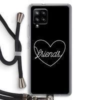 Friends heart black: Samsung Galaxy A42 5G Transparant Hoesje met koord