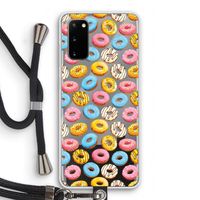 Pink donuts: Samsung Galaxy S20 Transparant Hoesje met koord