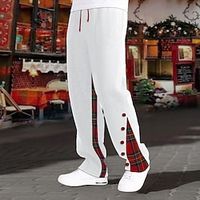 Voor heren Joggingbroeken Jogger Broek Trekkoord Elastische taille Recht been Ruitjes Lapwerk Comfort Ademend Dagelijks Feestdagen Sport Modieus Zwart Wit Lightinthebox