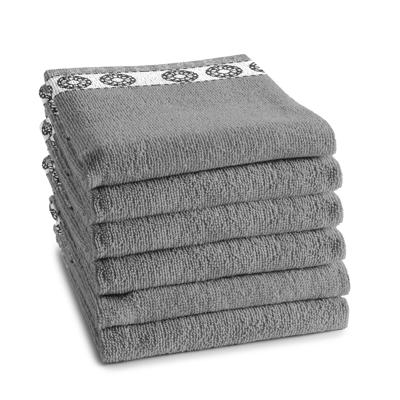 6x DDDDD keukendoek lace 50x55cm grey