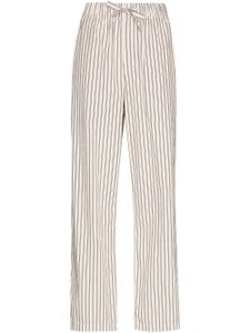 TEKLA pantalon de pyjama à rayures - Blanc