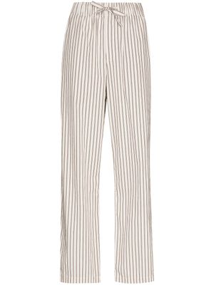 TEKLA pantalon de pyjama à rayures - Blanc