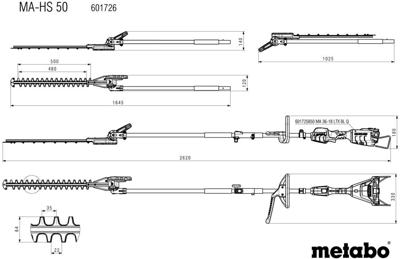 Metabo "ma" apparaatbevestiging hedge trimmers attachment ma-hs 50