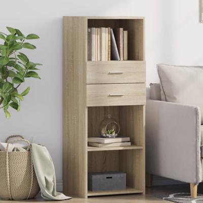 Hoge kast 45x42,5x124 cm bewerkt hout sonoma eikenkleurig