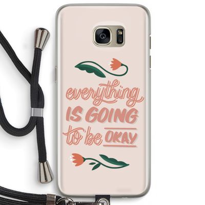 Optimistic flower girl: Samsung Galaxy S7 Edge Transparant Hoesje met koord