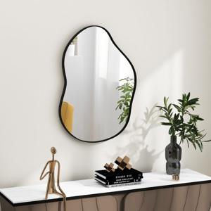 78 x 56 cm Stijlvolle Asymmetrische Vorm Wandspiegel Premium Achterpaneel met Expansieschroeven Decoratieve Wandspiegel