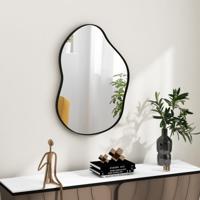 78 x 56 cm Stijlvolle Asymmetrische Vorm Wandspiegel Premium Achterpaneel met Expansieschroeven Decoratieve Wandspiegel