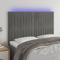 Hoofdbord LED 144x5x118/128 cm fluweel lichtgrijs