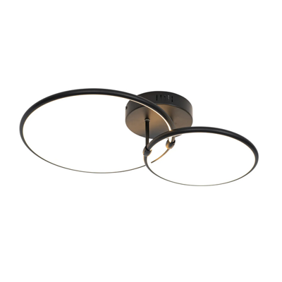 Plafondlamp Zwart met LED - 3-Staps Dimbaar | 2-Lichts Design | QAZQA | Lamp kopen | QAZQA | Lamp kopen | QAZQA | Lamp kopen | QAZQA | Lamp kopen