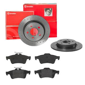 Remmenset, remschijf BREMBO, Remschijftype: Geperforeerd, Inbouwplaats: Achteras: , u.a. für Ford