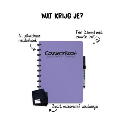 Correctbook Original A4 Petunia Purple Gelinieerd - Uitwisbaar / Herschrijfbaar Notitieboek Correctbook Original A4 Petunia Purple Gelinieerd - Uitwisbaar / Herschrijfbaar Notitieboek