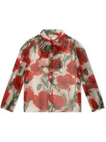 Dolce & Gabbana Kids chemise en soie à fleurs - Rouge Dolce & Gabbana Kids chemise en soie à fleurs - Rouge