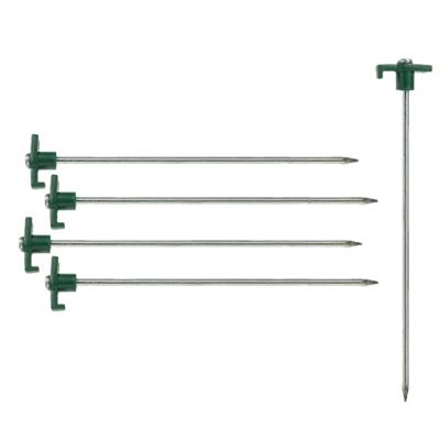 Grondpennen/tentharingen - 12x st - metaal met haak - 25 cm - rotspennen