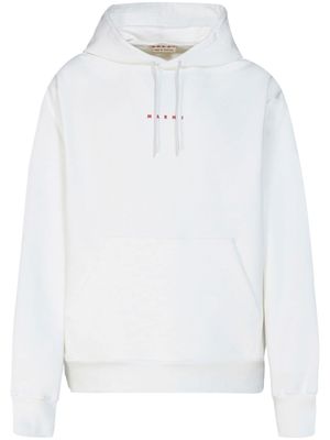 Marni hoodie en coton à logo imprimé - Blanc