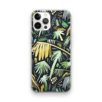 Tropical Palms Dark: iPhone 12 Pro Transparant Hoesje