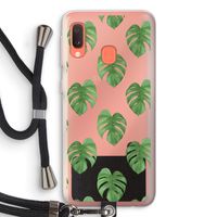 Monstera leaves: Samsung Galaxy A20e Transparant Hoesje met koord