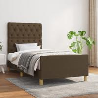 Bedframe zonder matras 80x200 cm stof donkerbruin