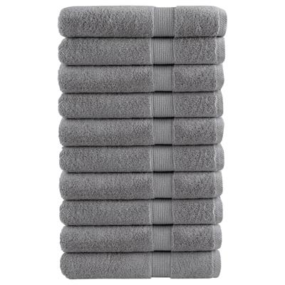 VidaXL Handdoeken solund 10 st 600 g/m² 100x200 cm grijs
