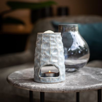 Scentchips® Pion Gebeiteld grijze wassing waxbrander geurbrander