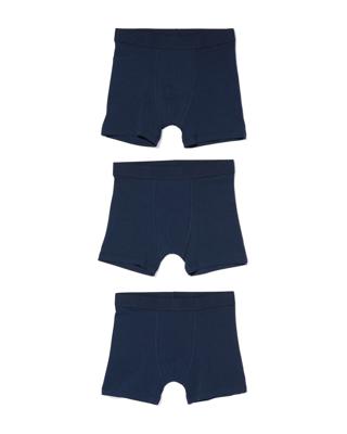 HEMA Kinder boxers basic stretch katoen - 3 stuks blauw (blauw)