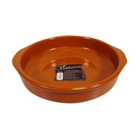 Tapas ovenschaal/serveerschaal - rond - terracotta aardewerk - 3 liter - D28 x H6 cm - thumbnail