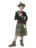 Schots Highlander Kostuum Groen Kind - thumbnail