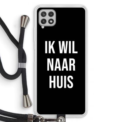 Ik wil naar huis - Zwart: Samsung Galaxy A22 4G Transparant Hoesje met koord