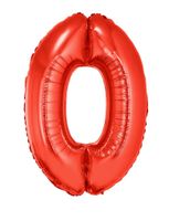 Folieballon Rood Cijfer '0' Groot - thumbnail