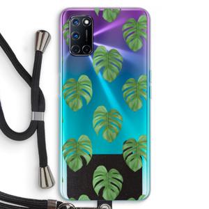 Monstera leaves: Oppo A92 Transparant Hoesje met koord