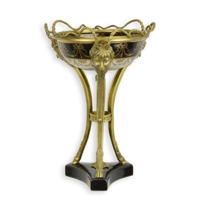 A BRONZE MOUNTED PORCELAIN CENTERPIECE