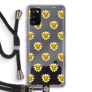 Leeuwenkoppen: Samsung Galaxy A41 Transparant Hoesje met koord