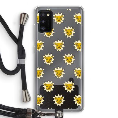 Leeuwenkoppen: Samsung Galaxy A41 Transparant Hoesje met koord