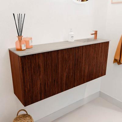 Toiletmeubel Mondiaz Joya Dlux | 100 cm | Meubelkleur Ruby | Faye wastafel Opalo Wasbak Rechts | 1 kraangat