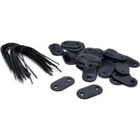 NATURE Set van 26 mesh sluitingen - Kunststof gaasjes en goten - Antracietgrijs - Tie + 14 cm geplastificeerd draad