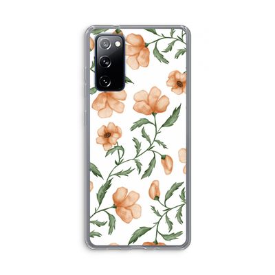Peachy flowers: Samsung Galaxy S20 FE / S20 FE 5G Transparant Hoesje