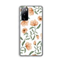Peachy flowers: Samsung Galaxy S20 FE / S20 FE 5G Transparant Hoesje