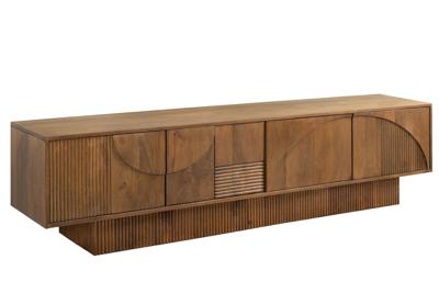 TV-Bord ART DECO 200cm 3D mangohout gerookte bruine look - 45479