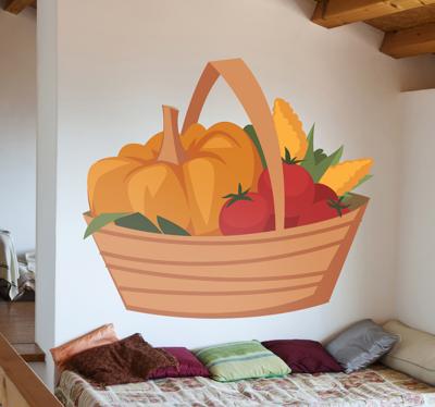Biologisch mandje fruit en groente sticker